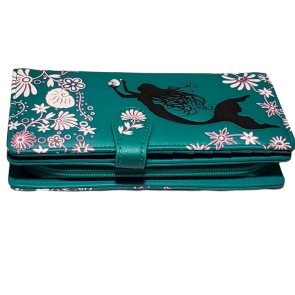 Mermaid Wallet NWT - Shagwear Teal Vegan Leather - Ladies Womens Gift Ideas - Picture 3 of 10